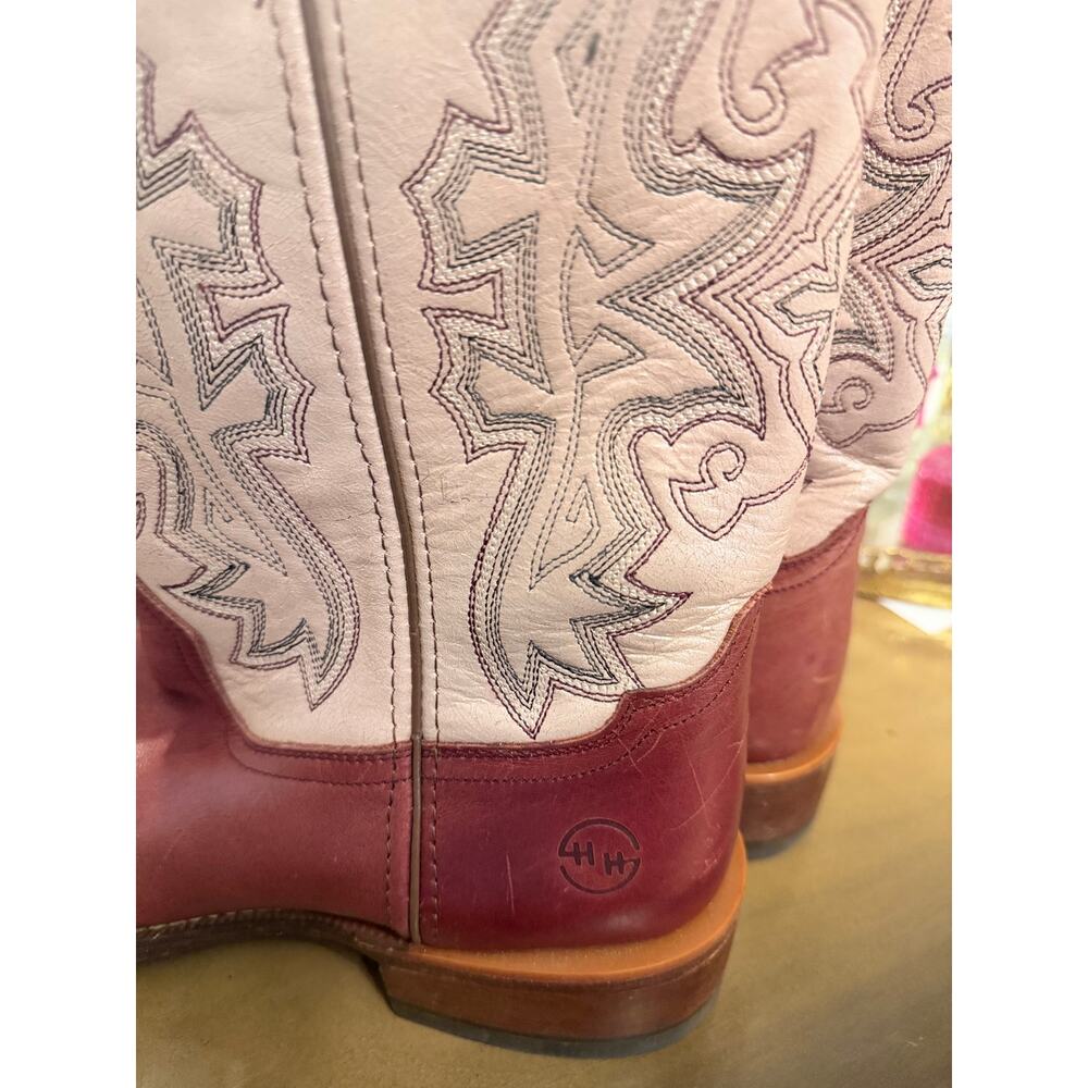 Double H Women’s Western Cowboy Boots Two Tone Brown Cream 8.5 - Picture 4 of 11
